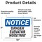 Signmission Danger Elevator Hoistway, 10 in W x Rectangle, Vinyl Decal OS-2PACK-NS-D-710-L-10898 - alternate 6